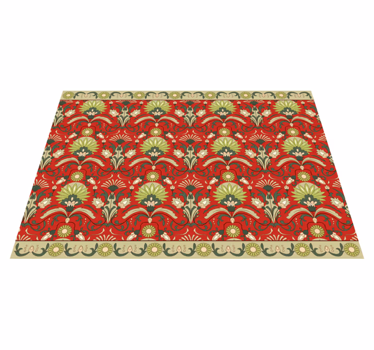 Traditional green design dining room vinyl rug - TenStickers