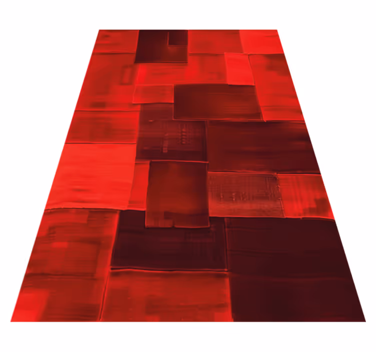 Reconstructed pattern red vinyl rug - TenStickers