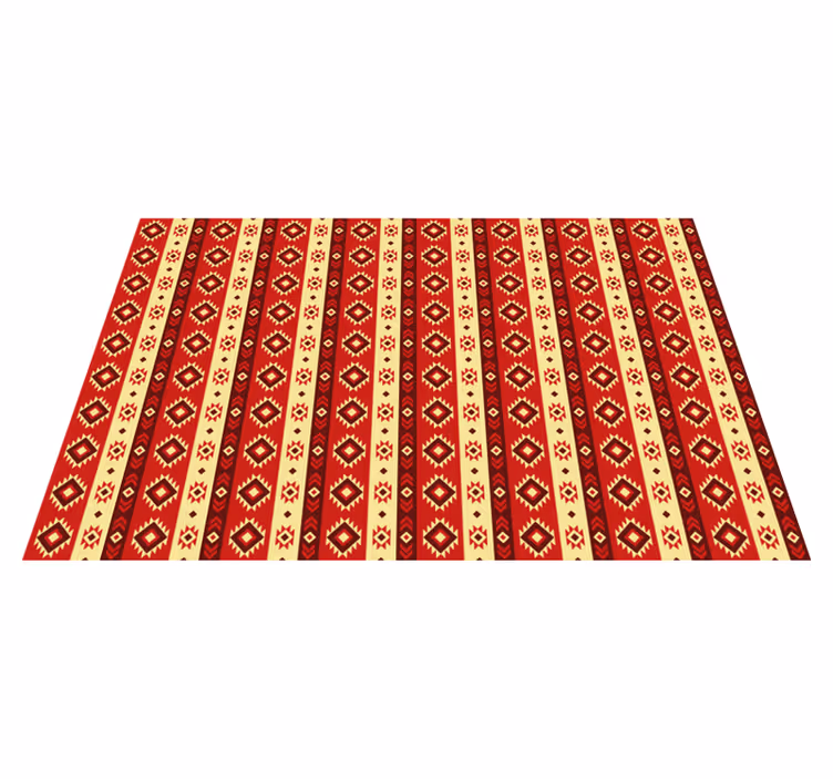 Ethnic pattern red vinyl rug - TenStickers