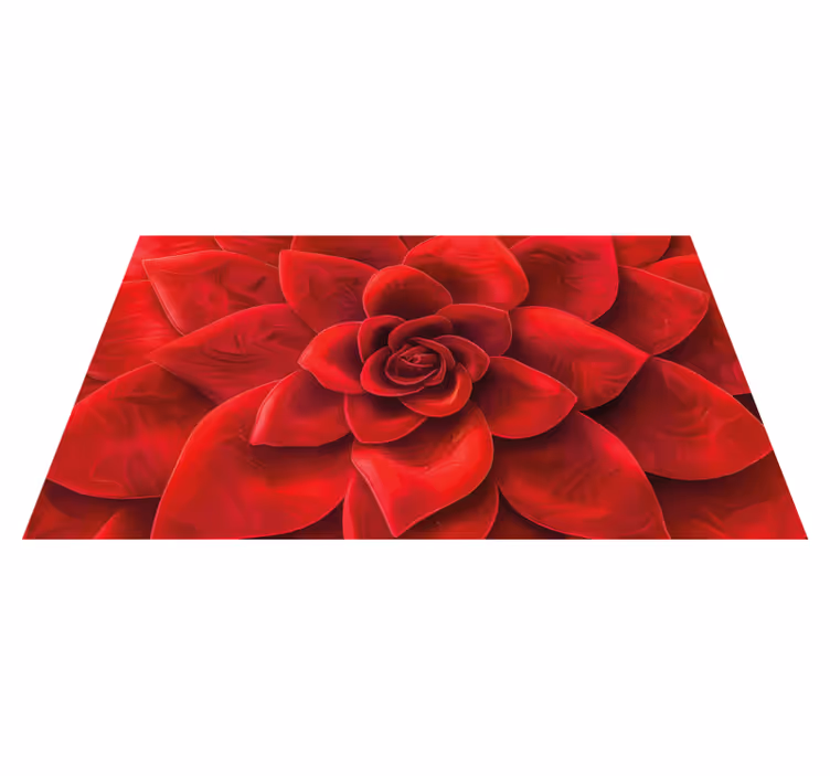 Flower petal design red vinyl rug - TenStickers