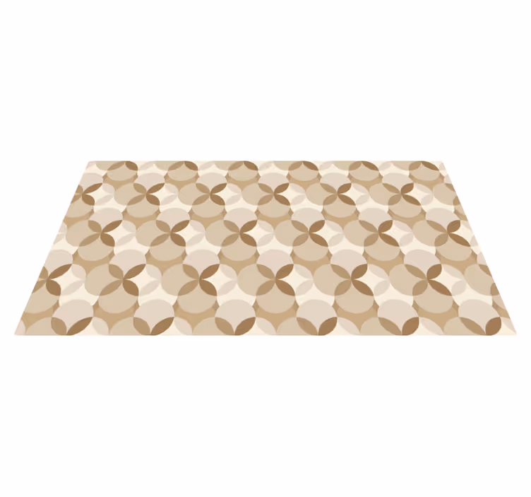 Circles beige textured design vinyl rug - TenStickers