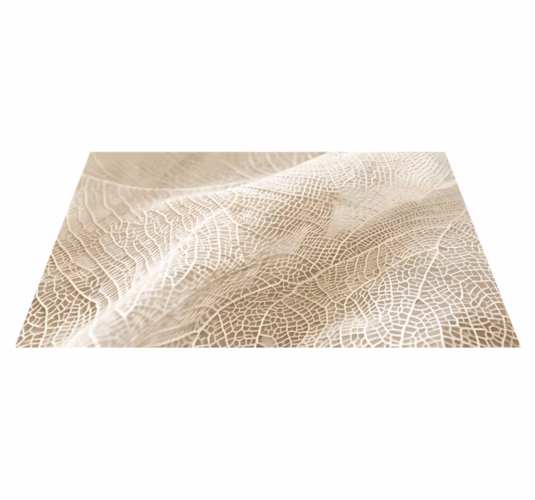 Minimalist leaves beige vinyl rug - TenStickers