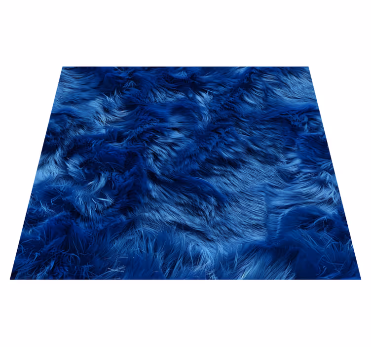 Fur shades blue vinyl rug - TenStickers