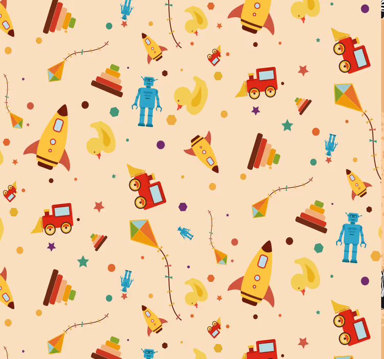 Playful Robots Rockets nursery wallpaper - TenStickers