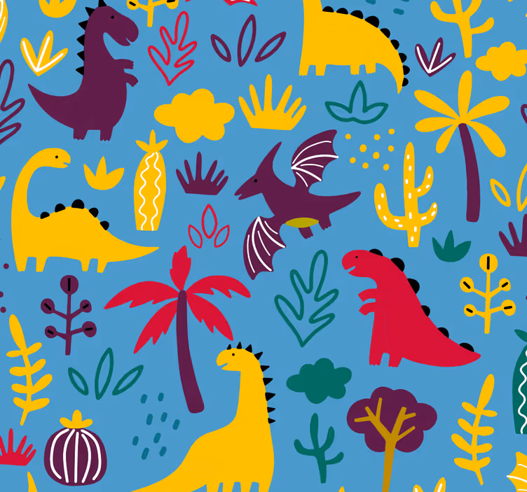 Dinosaur Fauna animals wallpaper - TenStickers