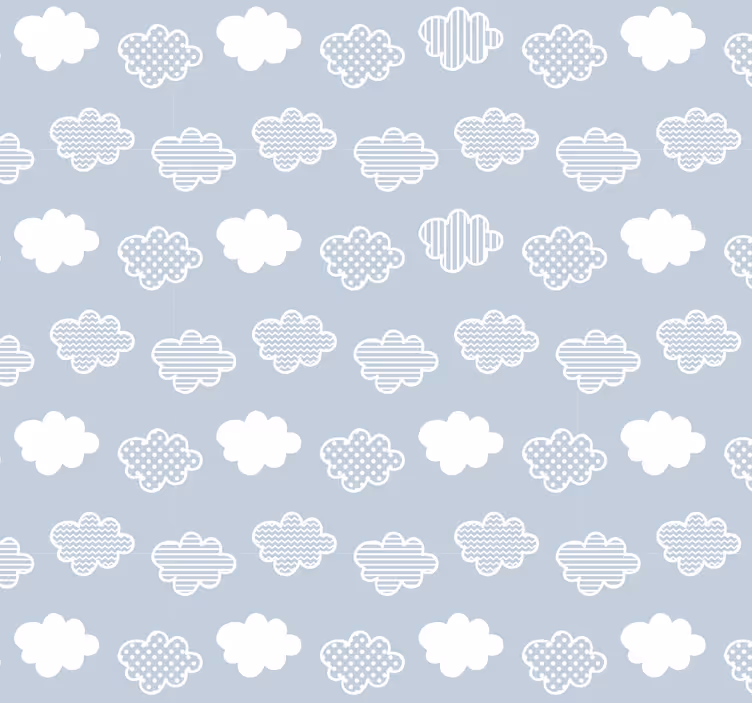Clouds Pattern polka dots wallpaper - TenStickers