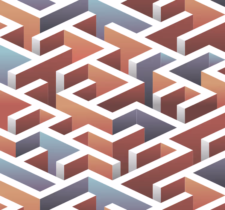 Interlocking Pattern geometric wallpaper - TenStickers