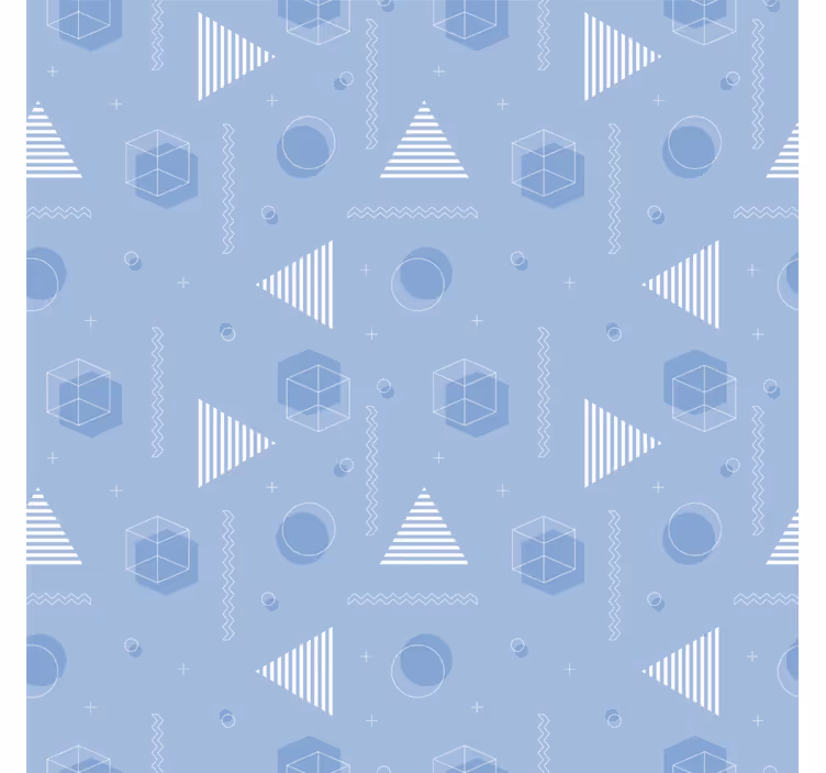 geometric blue  teenage bedroom wallpaper - TenStickers