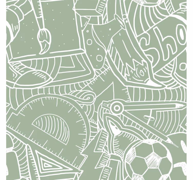 Green school chalk teenage wallpaper - TenStickers