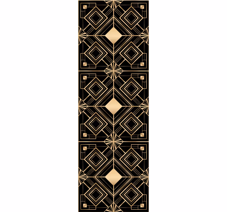 Geometric golden shapes wallpaper for dining area - TenStickers