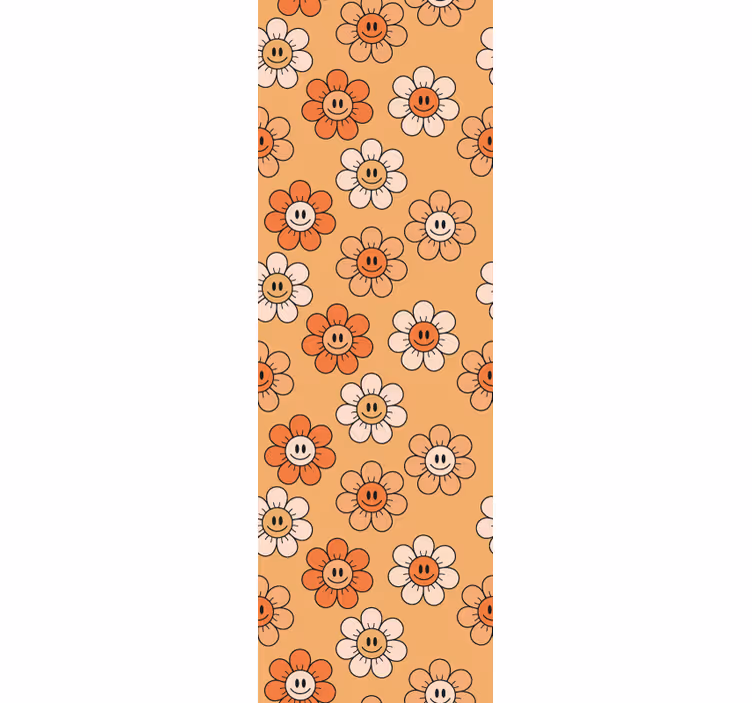 Smiling Floral Pattern flowers wallpaper - TenStickers