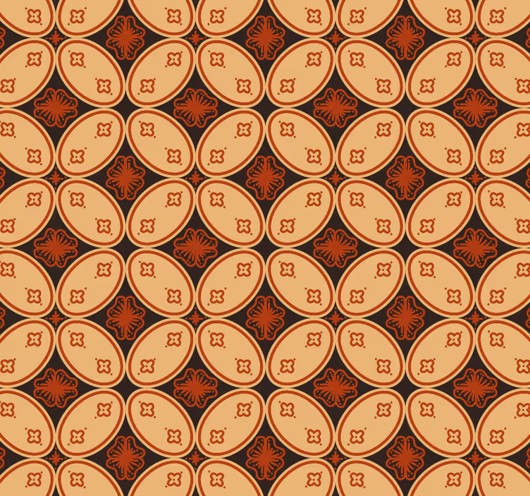 Geometric patterned motif tile effect wallpaper - TenStickers