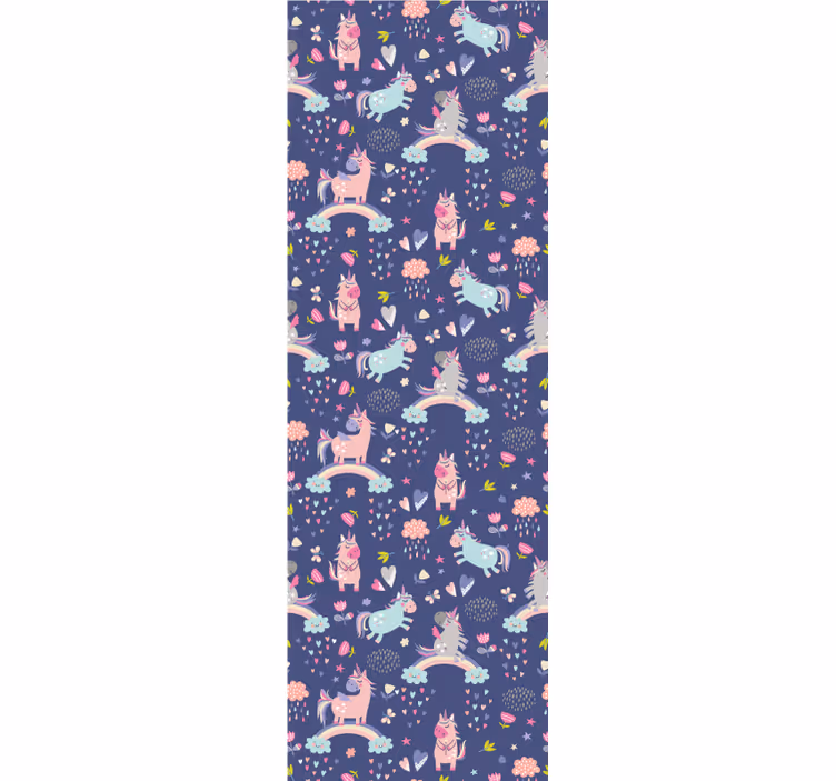 Colorful unicorn patterns children's wallpaper - TenStickers