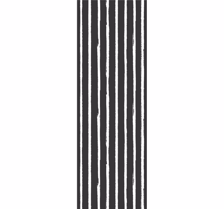 Black and white painted motif wallpaper striped - TenStickers
