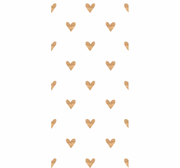 Golden heart with white background children's wallpaper - TenStickers