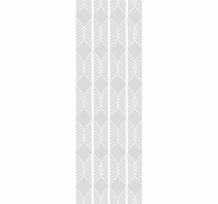 Grey striped motif leaves wallpaper - TenStickers