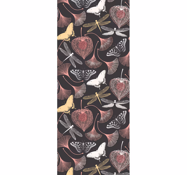 Dark botanical elegance leaves wallpaper - TenStickers