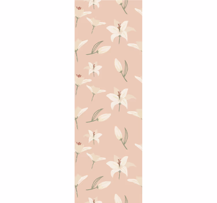 Beige delicate floral motif flowers wallpaper - TenStickers