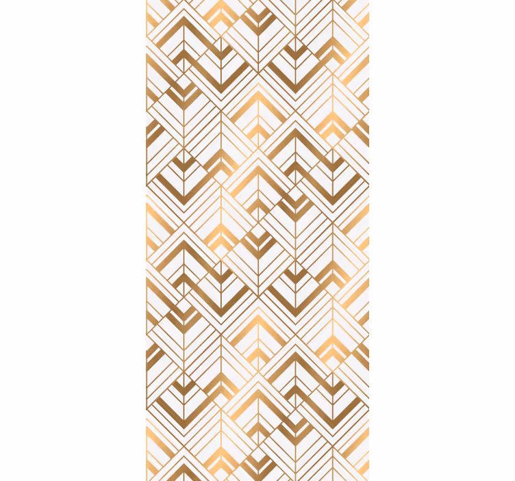 Stylish white an golden motif geometric wallpaper - TenStickers