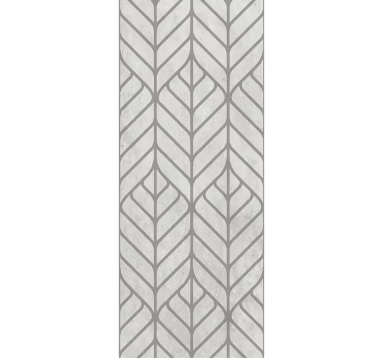 Leafy geometric design living area wallpaper - TenStickers