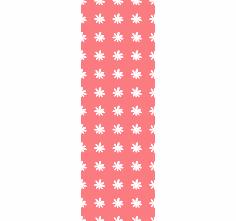 Red and white floral pattern flowers wallpaper - TenStickers
