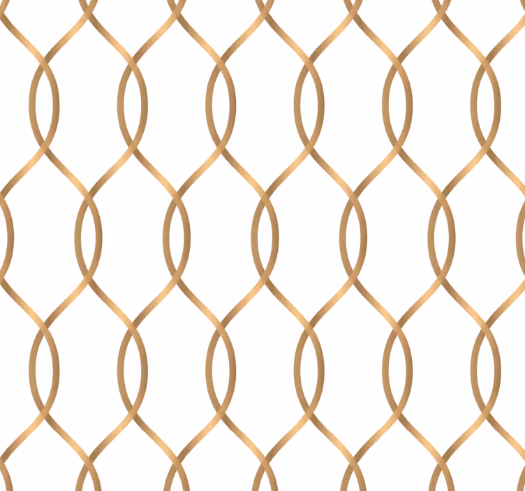 Golden lattice living area wallpaper - TenStickers