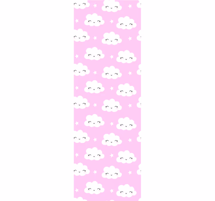 Happy Cloud Faces children's wallpaper - TenStickers
