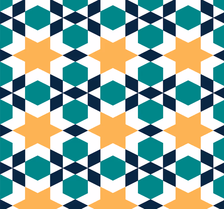 Geometric Star Shapes tile effect wallpaper - TenStickers