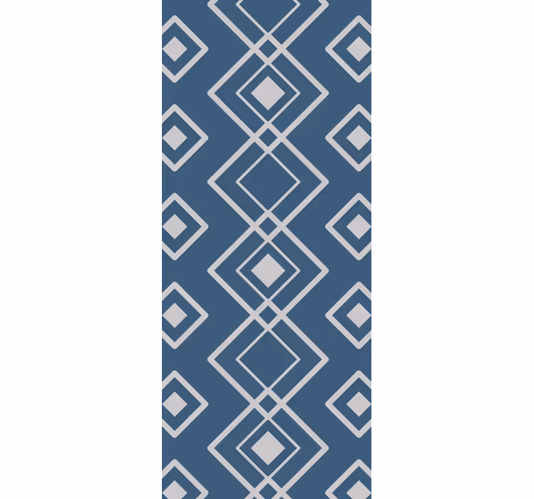 Diamond blue grid geometric wallpaper - TenStickers