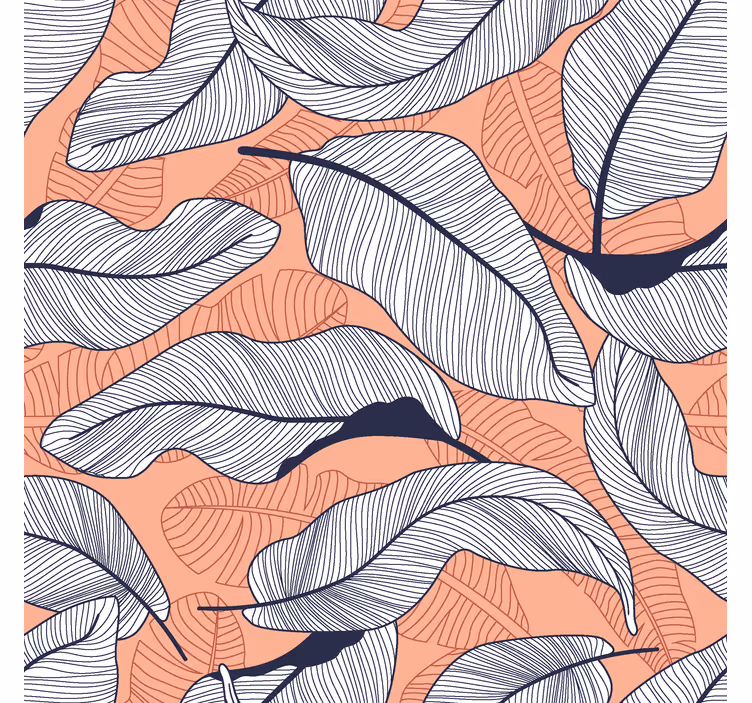 Muted foliage pattern leaves wallpaper - TenStickers