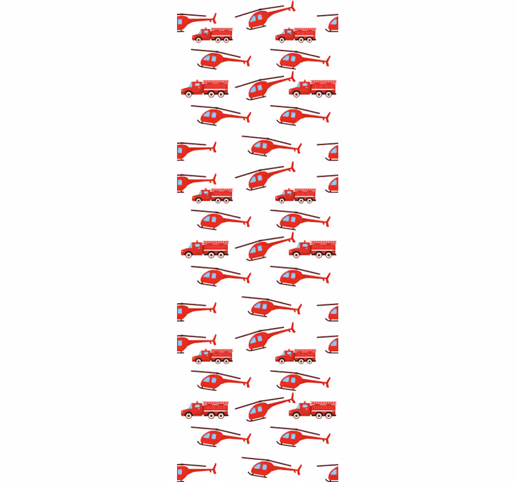 Red helicopter fun children's wallpaper - TenStickers