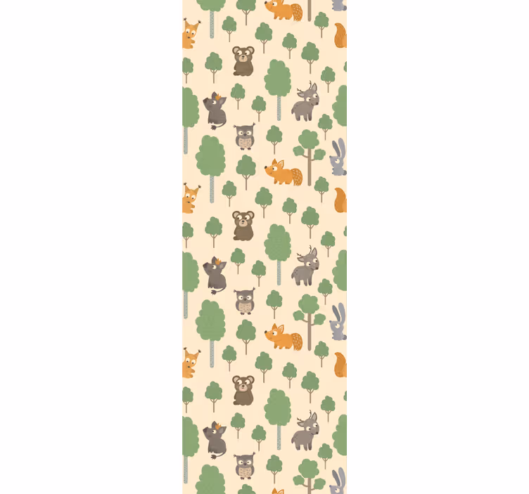 Forest creatures pattern children's wallpaper - TenStickers