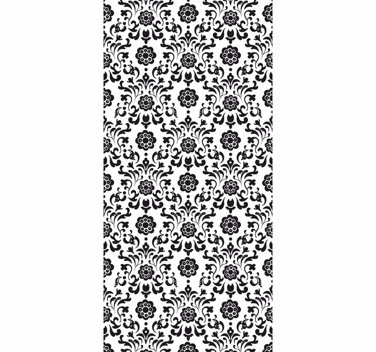 Classic black and white  floral wallpaper - TenStickers