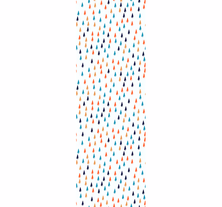 Colorful Rain Drops children's wallpaper - TenStickers