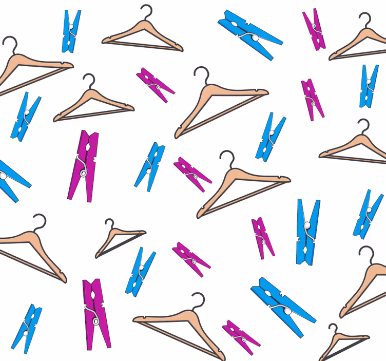 Clothes And Hangers custom wallpaper - TenStickers