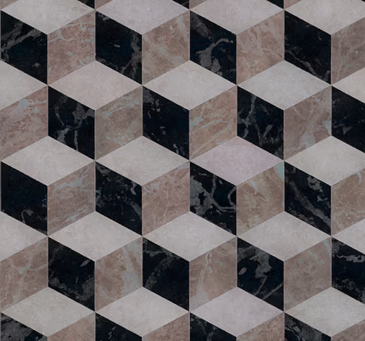 Geometric Cube Arrangement metal effect wallpaper - TenStickers