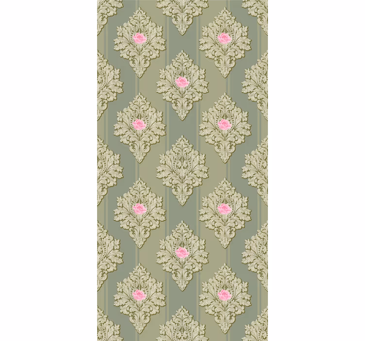 Floral wallpaper with rose floral accents - TenStickers
