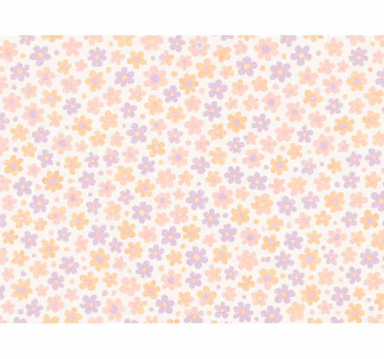 Small pastel flowers children's wallpaper - TenStickers