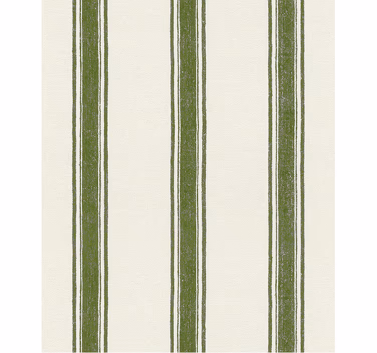Geometric wallpaper in vertical lines moss green - TenStickers