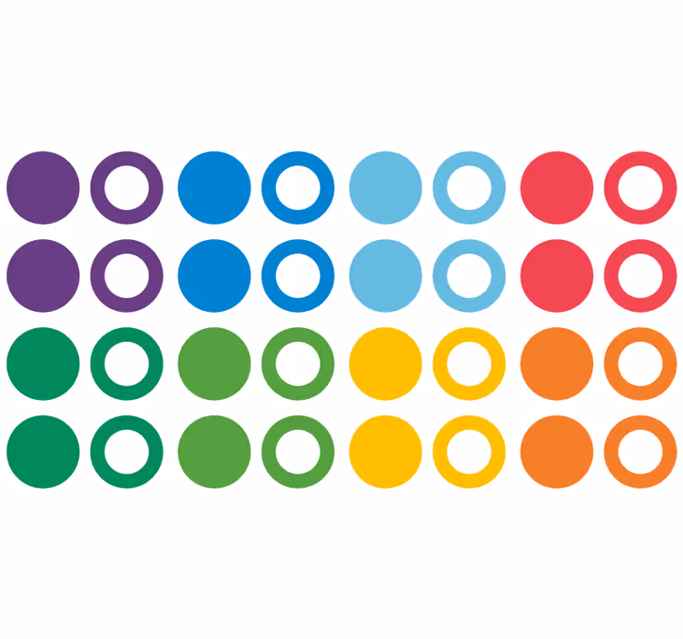 Geometric wallpaper rainbow-colored circles - TenStickers
