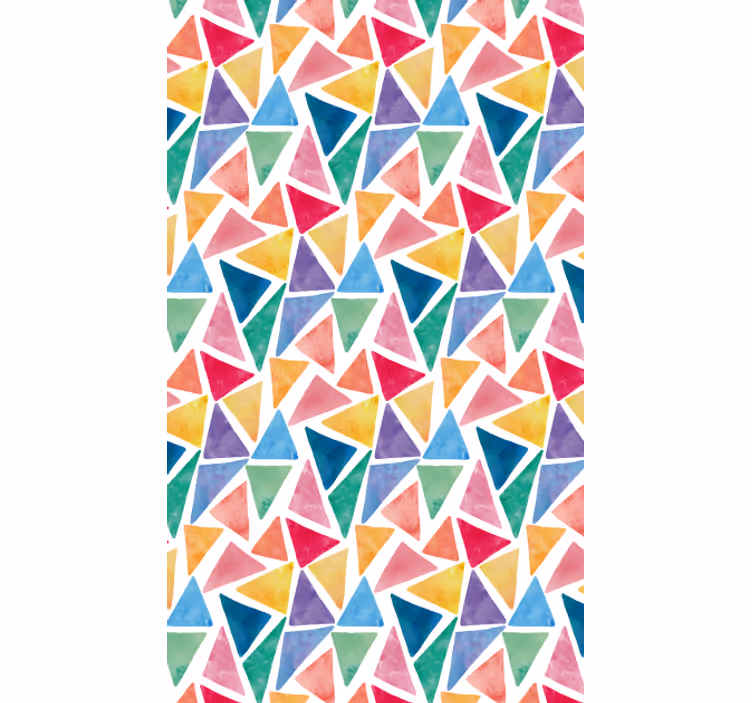 Geometric wallpaper cheerful colorful triangles - TenStickers