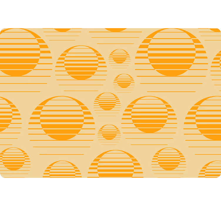 Geometric wallpaper retro orange suns - TenStickers