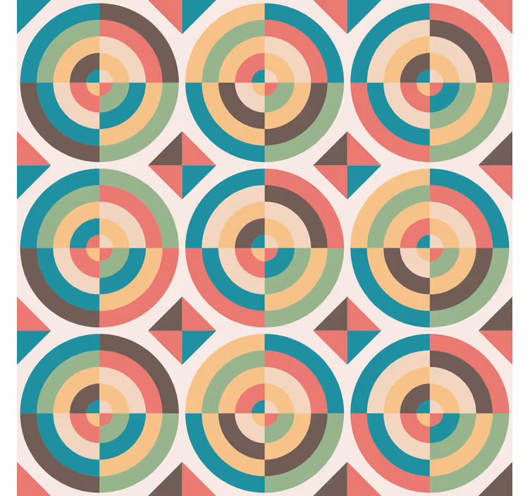 Geometric wallpaper retro abstract shapes - TenStickers