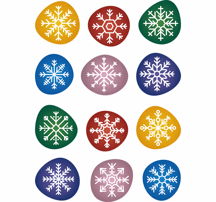 Holiday christmas wallpaper colorful snowflakes - TenStickers