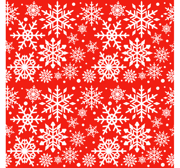 Holiday christmas wallpaper red snowflakes - TenStickers