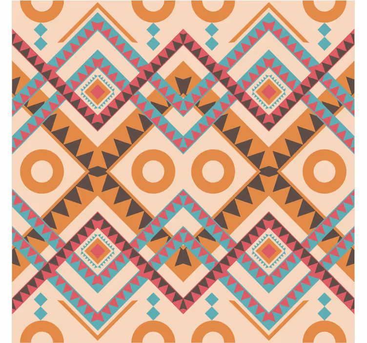 Living area wallpaper multicolored diamond pattern - TenStickers