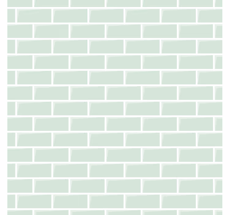 Bricks wallpaper in a green graceful pattern - TenStickers
