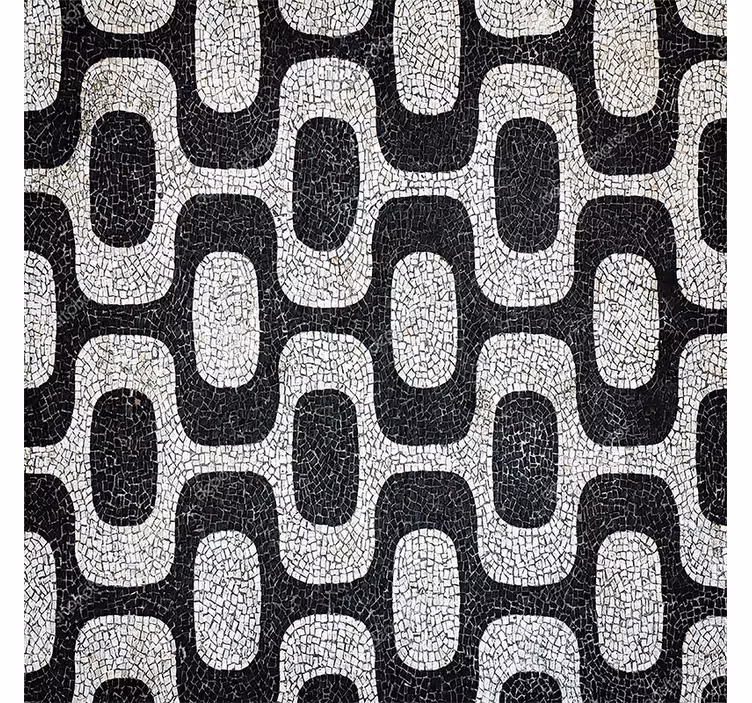 Living area wallpaper inspired by portuguese cobblestone - TenStickers
