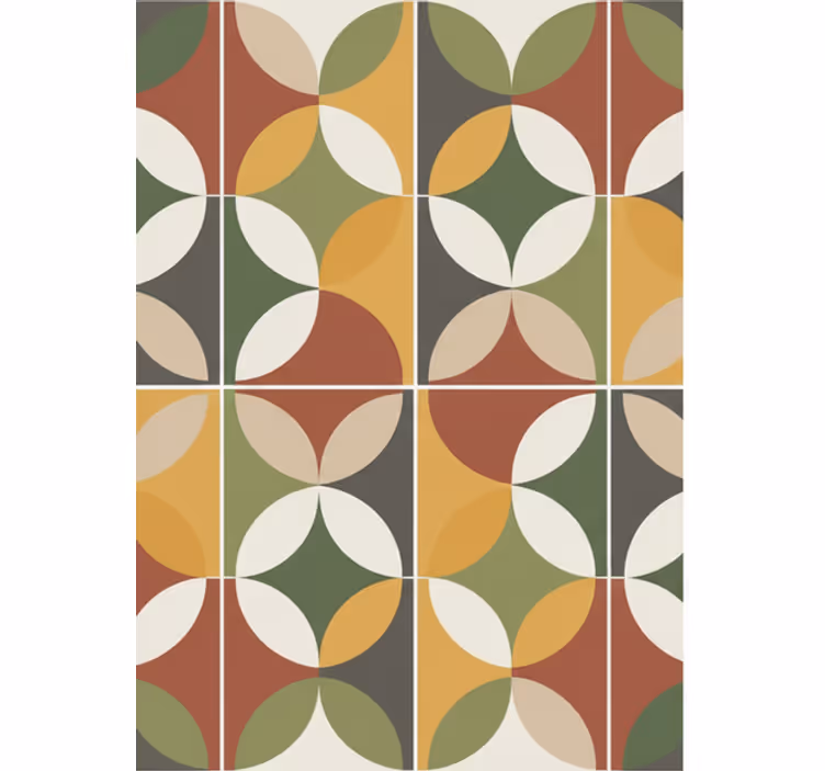 Living area wallpaper abstract geometric earth tones - TenStickers