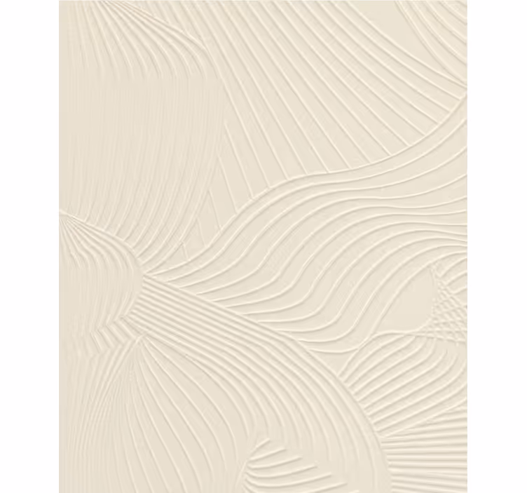 Living area wallpaper cream wavy embossed - TenStickers